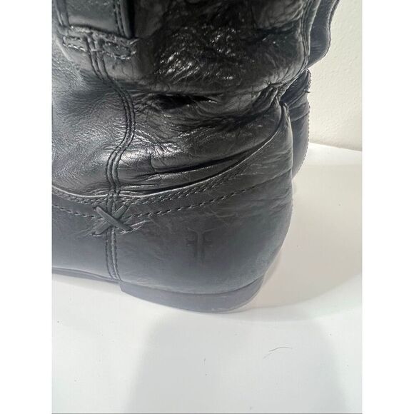 Frye Jillian Short Zip Leather Boots Black Sz 7 - Picture 4 of 12